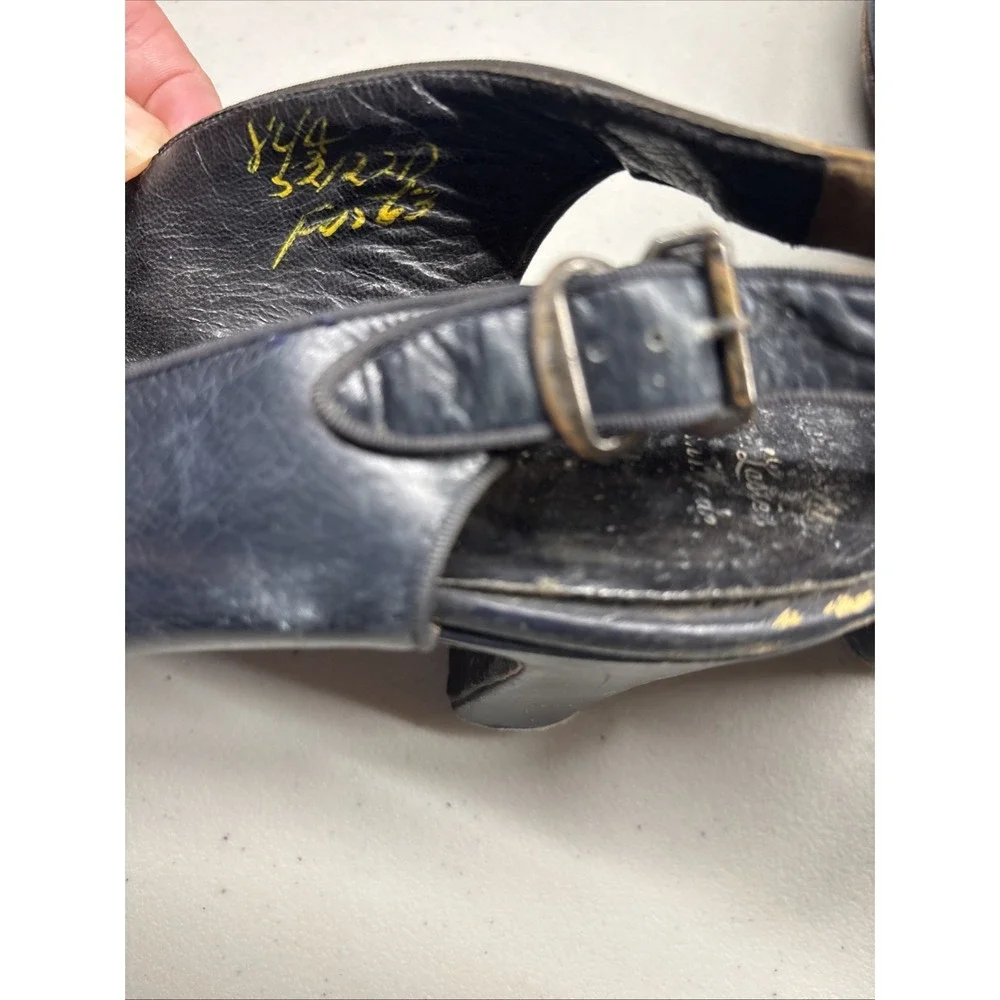 VTG PALIZZIO New York Women's Open Toe High Heels 1940s Size 7.5N Costume Prop